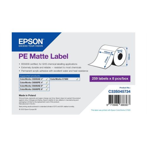 EPSON PE Matte Label  105 x 210mm, 259 lab