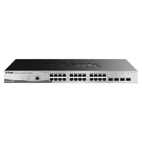 D-LINK Switch 24x1000Mbps (24xPOE) + 4xGigabit kombó SFP Menedzselhető Rackes (Metro), DGS-1210-28P/ME/E