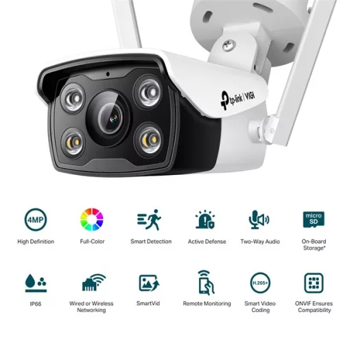 TP-LINK IP & Wi-Fi-s Kamera kültéri éjjellátó 4 Megapixel, 4mm Objektív, VIGI C340-W(4MM)