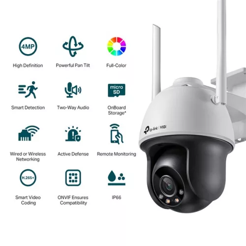 TP-LINK IP & Wi-Fi-s Kamera kültéri éjjellátó 4 Megapixel, 4mm Objektív, VIGI C540-W(4MM)