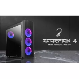   CHIEFTEC Ház Gaming Scorpion 4, ATX, 4x120mm RGB ventilátor, RGB vezérlő, Tápegység nélkül, Edzett Üveg, Fekete