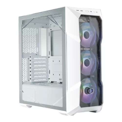 COOLER MASTER Ház ATX MasterBox TD500 MESH V2, Tápegység nélkül, Edzett Üveg, fehér