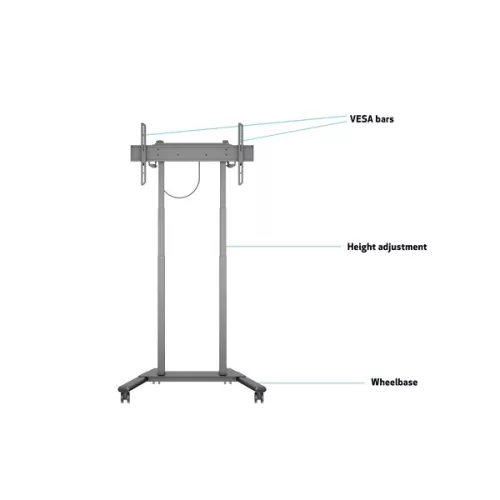 MULTIBRACKETS Gurulós padlóállvány, M Motorized Floorstand 60kg Black (37-90", max.VESA: 600x400 mm, 60 kg)