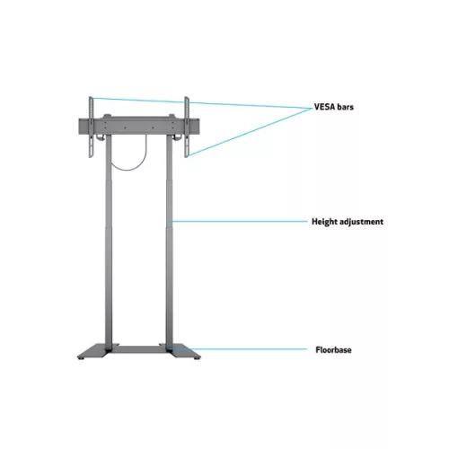 MULTIBRACKETS Padlóállvány, M Motorized Floorbase 60kg Black (37-90", max.VESA: 600x400 mm, 60 kg)