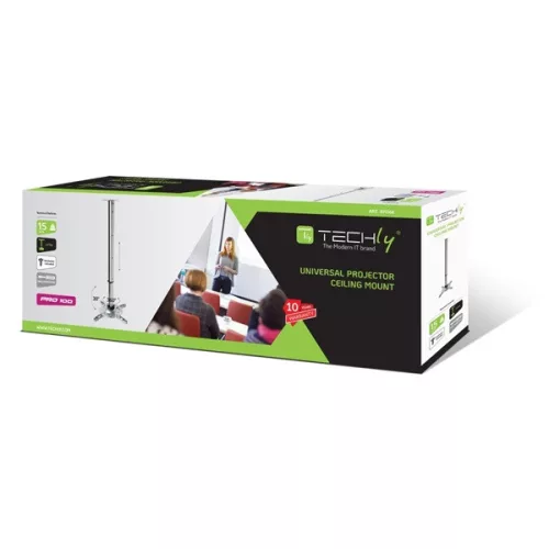 TECHLY ICA-PM 102XL állítható mennyezeti projektor konzol, 60-102 cm, ezüst