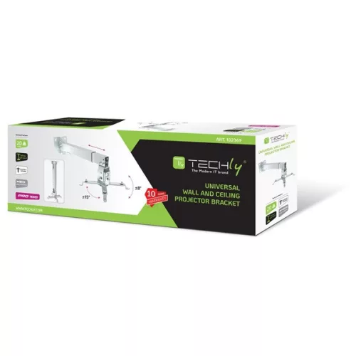 TECHLY ICA-PM 16 univerzális oldalfali / mennyezeti projektor konzol, 43-65 cm, ezüst