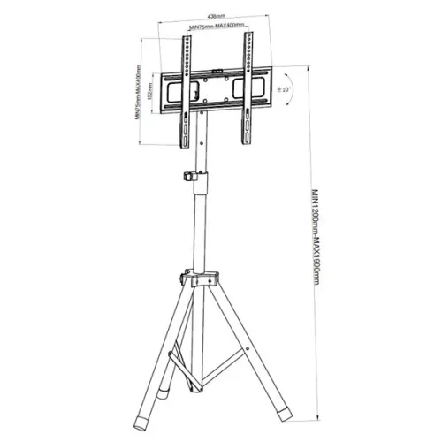 TECHLY ICA-TR17T2 hordozható padlóállvány 17-60" LCD kijelzőhöz