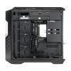 COOLER MASTER Ház ATX HAF 700 EVO + 5db Ventilátor + VGA tartó és Riser kábel, Tápegység nélkül, Üvegfalú, fekete