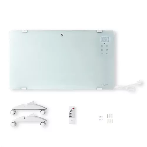 Nedis WIFIHTPL20FWT smart üvegpanel konvektor, 2000W, IP24, 2 fokozat, LED kijelző, állítható hőmérséklet