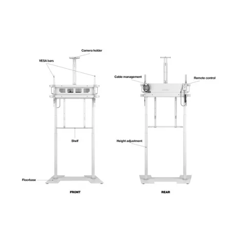 MULTIBRACKETS Motoros padlóállvány, M Motorized Floorbase XL 150kg White (42-100", max.VESA: 1000x600 mm)