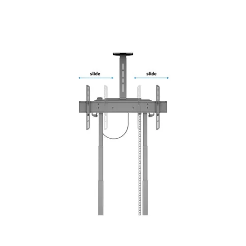 MULTIBRACKETS Gurulós motoros padlóállvány, M Motorized Floorstand incl cabinet & camerashelf 120kg Black (42-100")