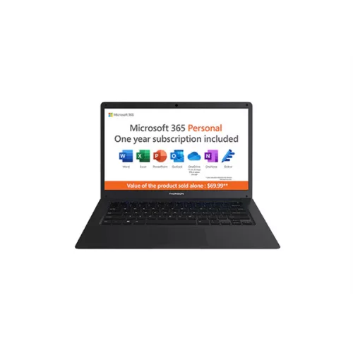 THOMSON NEO 14.1" HD, Intel® Celeron™ N4020, 4GB, 128GB SSD, Windows 11 HOME S+ MICROSOFT 365, Black