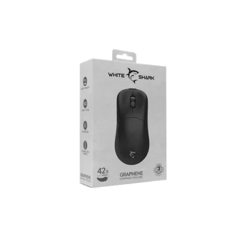 WHITE SHARK GRAPHENE-B, GM-5014B gamer egér,6D, fekete, 6200 dpi, RGB