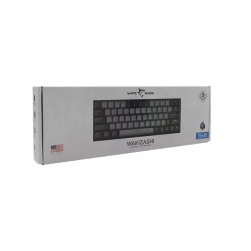 WHITE SHARK WAKIZASHI-G-B/BL-US, GK-002172-G-B/BL-US szürke/fekete mechanikus gamer billentyűzet, angol
