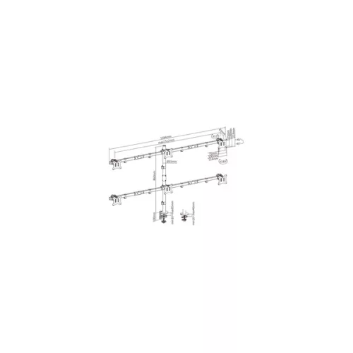 SBOX LCD-352/6-2 6x asztali monitor tartó 17"-32" / 43-81cm