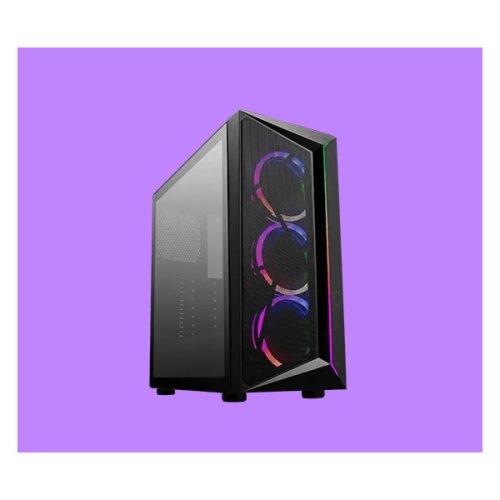 COOLER MASTER Ház Midi ATX CMP 510, 3x ARGB Ventilátor, Tápegység nélkül, Üvegfalú, fekete