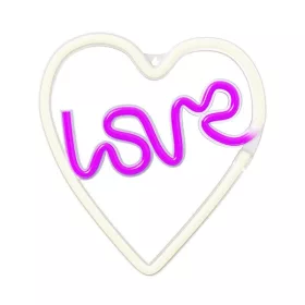   NEOLIA LED dekorációs lámpa LOVE rószaszín fehér, USB csatlakozó, 3 x AA, falra szerelhető, 148 lumen