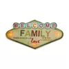 FOREVER LIGHT RETRO metál LED dekorációs lámpa WELCOME FAMILY, USB, 5V, falra akasztható