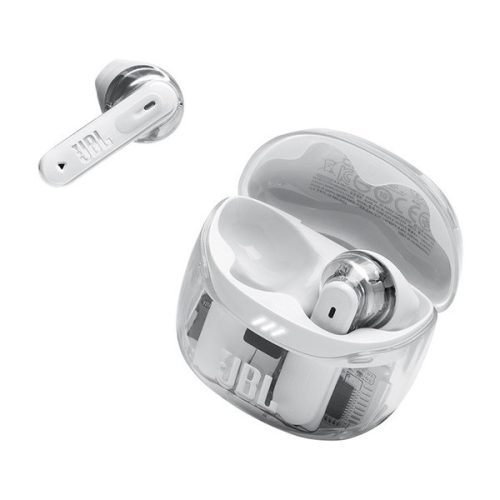 JBL TUNE FLEX 2 GHOST EDITION Bluetooth fülhallgató, tölthető 2 óra, IP45, adaptív zajcsökkentés,  térhatás, fehér