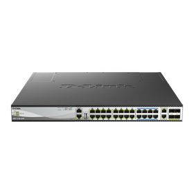   D-LINK Switch 16x2.5Gbps(POE+) + 8x5GBASE-T (POE++) + 2x10GBASE-T +4x 25G SFP28, Fémházas Asztali, DMS-3130-30PS/E