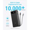 ANKER Powerbank 20000mAh, 65W, 1xUSB-C, 1xUSB-A, Beépített USB-C töltő kábel, fekete - A1383H11