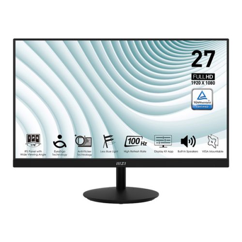 MSI Monitor Business PRO MP271A 27" FHD 1920x1080, IPS 16:9 100Hz, 1 ms, DP, HDMI, VGA, Black