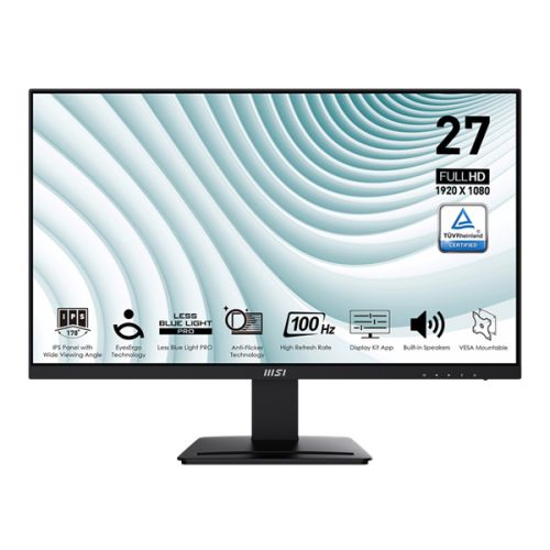 MSI Monitor Business PRO MP273A 27" FHD 1920x1080, IPS 16:9 100Hz, 1ms, 1000:1, HDMI, DP, VGA, Black