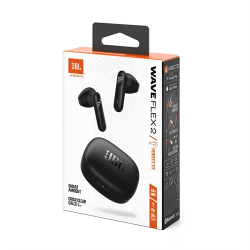 JBL Wave Flex 2 (Vezeték nélküli fülhallgató), Fekete