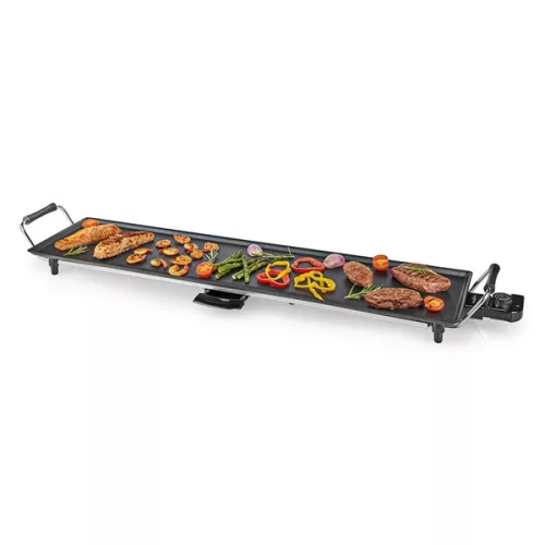 Nedis FCTE110EBK90 teppanyaki látvány grillsütő, 1800W, szabályozható hőmérséklet, csepptálca