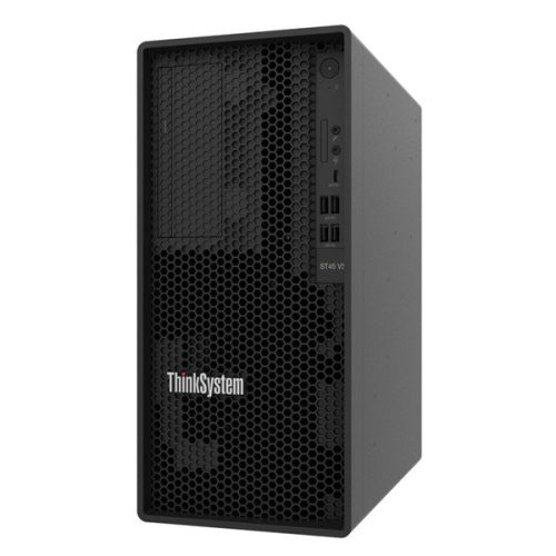 LENOVO torony szerver - ST45 V3 (3.5"), 4C AMD EPYC 4124P 3.8GHz, 1x16GB, 2x 900GB 5400 PRO RI SSD, SW RAID, 500W.