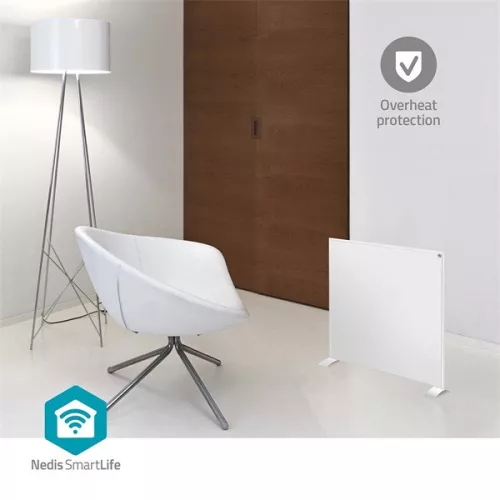 NEDIS HTIP350WTW Smart infravörös fűtőpanel, IP44, Wi-Fi, 350W, távirányító, állítható hőmérséklet, LCD, falraszerelhető