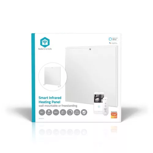 NEDIS HTIP350WTW Smart infravörös fűtőpanel, IP44, Wi-Fi, 350W, távirányító, állítható hőmérséklet, LCD, falraszerelhető