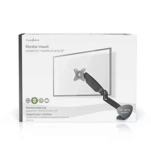 Nedis MMSISGS110BK gázrugós monitor tartó konzol / állvány 15 - 32 " | 75x75 / 100x100