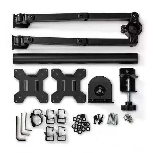 Nedis MMDOS110BK 15"-32" asztali 2 monitor tartóállvány, maximum 8 kg, forgatható dönthető, acél, fekete