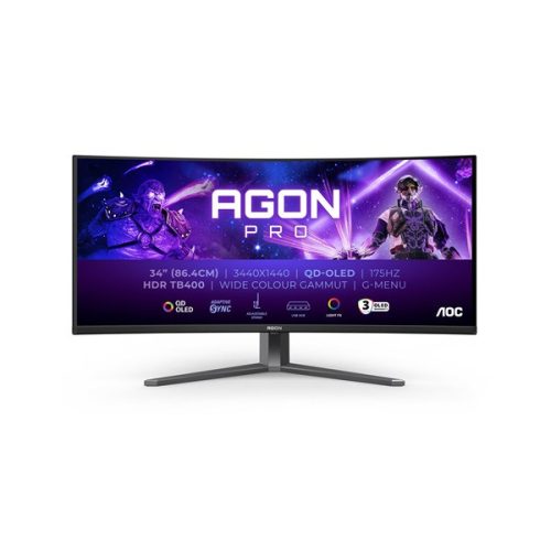 AOC Ívelt OLED Gaming 175Hz monitor 34" AG346UCD, 21:9, 3440x1440, 0,03ms, 2xHDMI/DisplayPort/USBx3, hangszóró