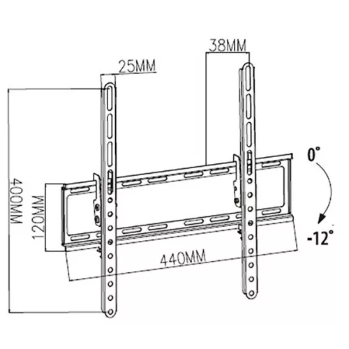 Nedis TVWM1131BK LCD TV / monitor fali tartó konzol 23-55 ",súly: 35 kg, Dönthető: 12 °, Acél