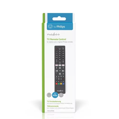 Nedis TVRC45PHBKcsere távirányító, Philips, előre programozott, Amazon Prime, Netflix, Rakuten TV, Smart Hub gombok