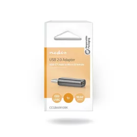   Nedis CCGB60910BK USB C - USB micro B adapter, USB-C dugó - USB micro-B aljzat, 480 Mbps