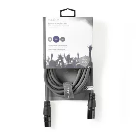   Nedis COTH15010GY50 balanced/szimmetrikus félprofi XLR audio kábel, XLR 3érintkezős dugó - aljzat, 5m, rugalmas