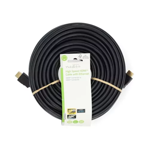 Nedis CVGL34060BK200 ultra HD HDMI kábel, HDMI dugó - dugó, 4K@60Hz, ARC, 18 Gbps, aranyozott csatlakozók, hossz 20m