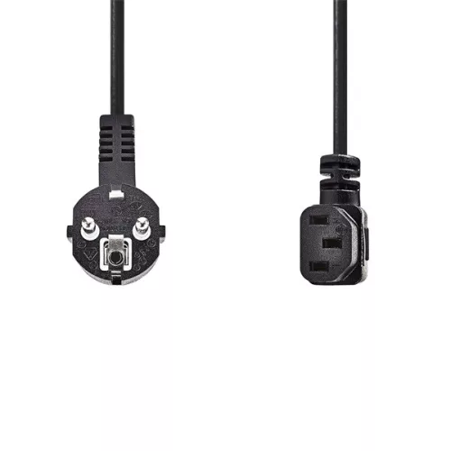 Nedis CEGL10020BK20 tápkábel IEC-320-C13, 3 x 0.75 mm, pipa csatlakozó, hossz 2m