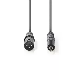   Nedis COTH15300GY30 balanced/szimmetrikus félprofi audio kábel, 3,5mm sztero jack dugó - 3p XLR dugó, 3m, rugalmas