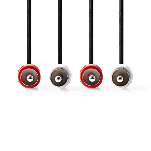 Nedis CAGL24200BK15 sztereo audio kábel, 2 X RCA dugó - 2 X RCA dugó, hossz 1.5m