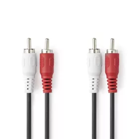  Nedis CAGL24200BK50 sztereo audio kábel, 2 X RCA dugó - 2 X RCA dugó, hossz 5m