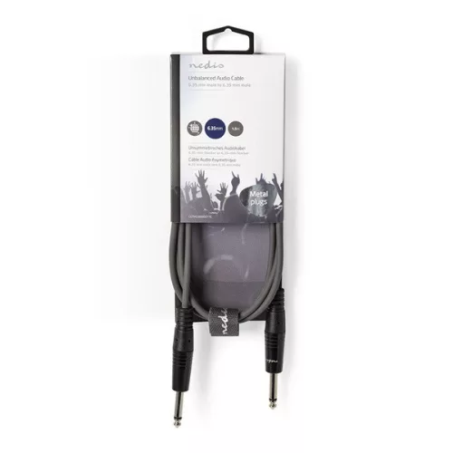 Nedis COTH23000GY15 félprofi audio kábel, 2 x 6,35mm mono jack dugó, hossz 1.5m, rugalmas