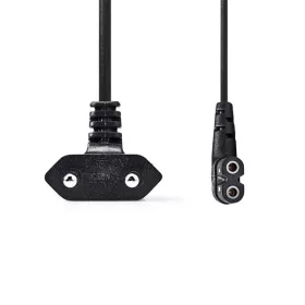   Nedis CEGL11055BK30 tápkábel, Euro dugó,  IEC-320-C7,  pipa, szögben balra, 3m, fekete