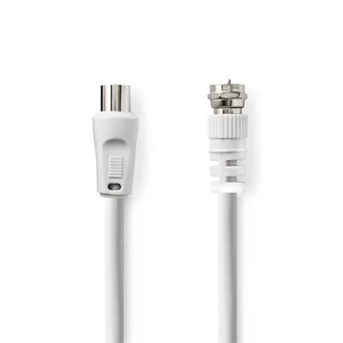 Nedis CSGL41800WT15 F dugó - koax dugó kábel, 75 Ohm, dupla árnyékolás, 1.5m