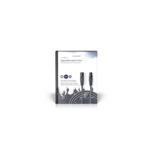 Nedis  COTG15012GY150 DMX adapter kábel, XLR 3 tűs apa | XLR 3 tűs anya | Nikkelezett | 15,0 m | kerek | PVC | Sötétszür