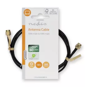   Nedis CSGL02000BK10 SMA kábel, aranyozott, 50 Ohm, árnyékolt,  1m