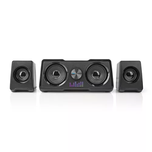 Nedis GSPR21022BK gamer hangszóró készlet, csatornák: 2.2, USB tápellátás, 3,5 mm jack, 48 W, LED, hangerőszabályozó
